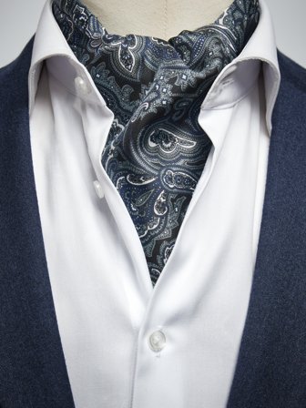 John Henric Men's Black Ascot Paisley Size Onesize