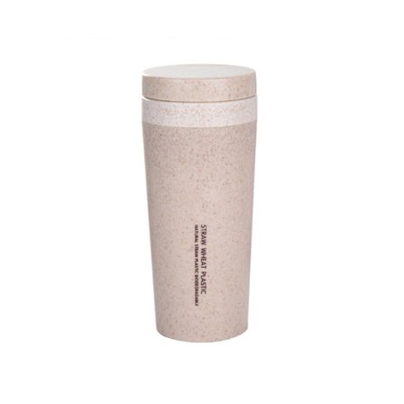 300 ml:n matkamuki, tyhjiöeristetty, kaksikerroksinen muovinen lasten turvallinen vesipullo ulkokäyttöön - beige