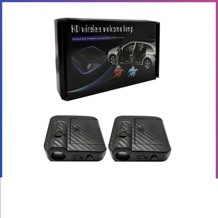 2 st Trådlösa Bildörrlampor Projektor med HD Bildörrlampor LED Projektor för Bildörr Välkomstljus