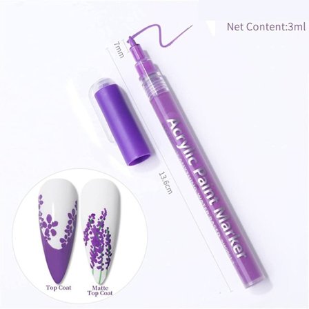 Neglelak Pen Nail Art Tegne Pen LILLA