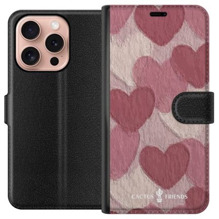 Yhteensopiva Lompakkokotelo Apple Apple iPhone 16 Pro Cactus and Friends - Blush Paper Hearts