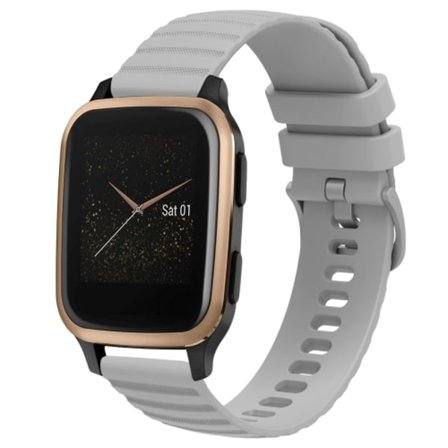 För Garmin Venu SQ 20 mm Wavy Dot Pattern Solid Color Silikon Watch Band