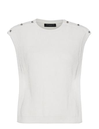 Simona Maine Knit Vest White Bruuns Bazaar