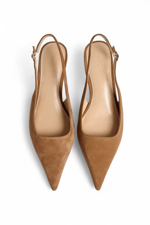 Premium Selection Pumps i mocka med slingback - Läderskor - Brun - EU 37