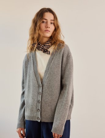 STUDIO FEDER Noel Cardigan - Grey - Grey - S/M