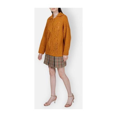 Erika Cavallini, Knit Cable Sweater Oranje, Dames, Maat:M