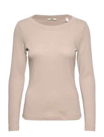 T-Shirts Langærmet T-shirt Beige Esprit Casual