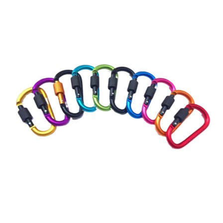 10 Skrue-låsekarabiner D-formet Aluminium Legering Taktiske Klatrekarabiner Hundesnor til Nøgleringe Hundesnor Camping Fiskeri Vandring Rejser