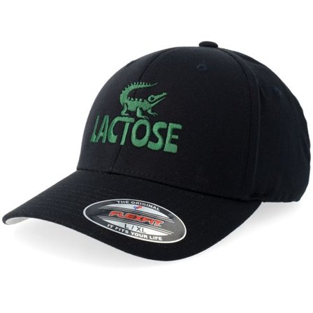 Iconic - Svart flexfit Keps - Lactose Crocodile Black Flexfit @ Hatstore