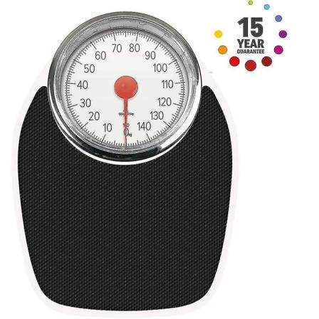 Salter Doctor Style mekaaniset kylpyhuonevaa'at Retro valkoinen + musta Tarkka punnitus, helppolukuinen