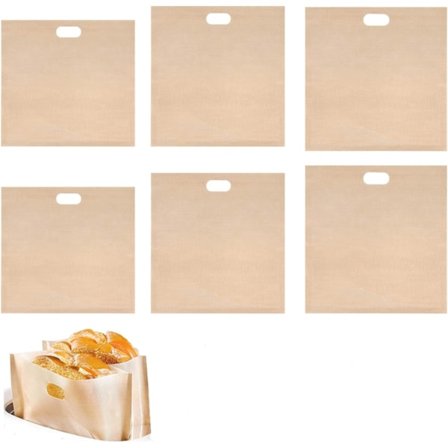 Toasterpose, Genanvendelige Toast Sandwich Poser FDA Godkendt og Non-Stick Varmebestandige i 3 Forskellige Størrelser 6 Stykker