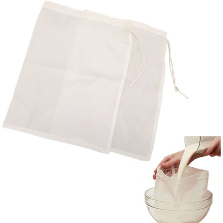 Kasvimaidon suodatinpussi, suodatinpussi, kasvimaidon suodatin, siiviläpussi, ruoan suodatin, hedelmäsuodatin, suodatinkangas, kangaspussi, 