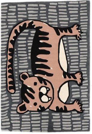 Kinderteppich Klein Cool Cat - Grau/Terrakotta 120X180 Wolle