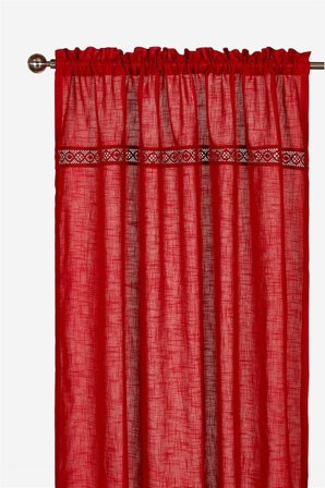 Cellbes of Sweden - Kanallängder med spets Monica 2-pack - röd - - 120 x 220 cm