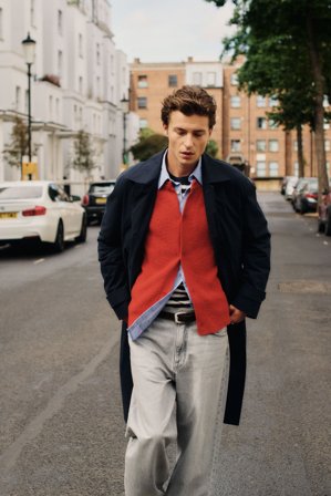 NN07 Jasper Cardigan male Red Organic Cotton