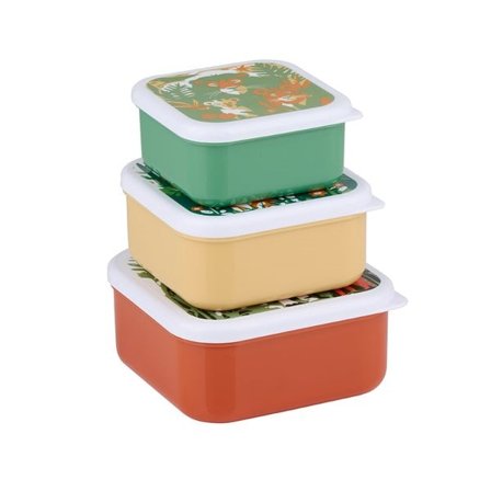 Lunchboxset med djurtema, 3 storlekar