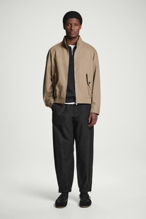 COS Men's Elasticated Tapered Trousers in Black
