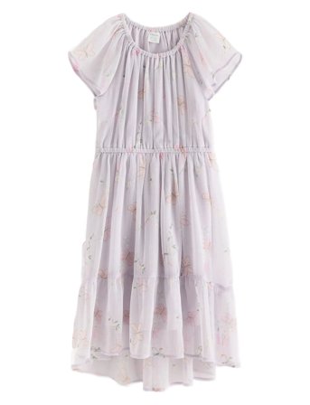 Dress Chiffon Hi Low Aop Purple Lindex