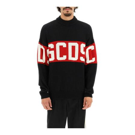 Gcds, Round-neck Knitwear Zwart, Heren, Maat:XL