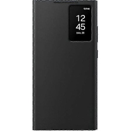 Universellt Smart View Plånboksfodral Kompatibelt med Samsung Galaxy S23 Ultra & S24 Ultra, Slitstarkt Skydd med Kortfack, Svart Design SZRH A-X-