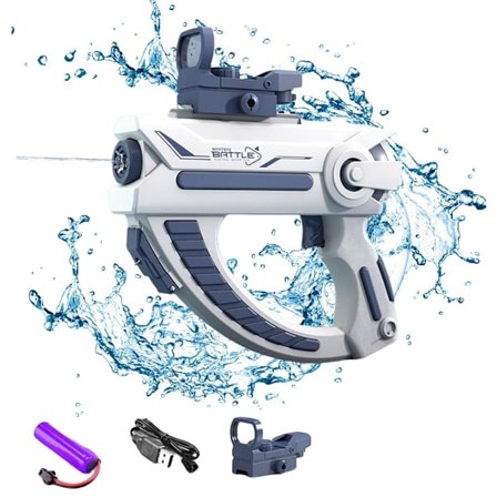 OBOSOE Elektrisk vandpistol – Automatisk påfyldning, 10 m rækkevidde, batteridrevet vandblaster, kontinuerlig skydning