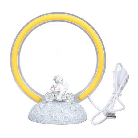 Gul Mini Sød Astronaut LED Natlampe til Hjem Soveværelse Borddekoration 5V