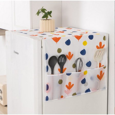 1 st Kylskåpsdammskydd Multifunktionellt Kylskåpsdammskydd Hushållstyg Tvättmaskinskydd Blommönstrat Kylskåp