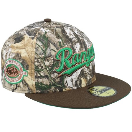 New Era - MLB Camo fitted Caps - Texas Rangers Fall Adventure 59FIFTY Stadium Realtree/Walnut Fitted @ Hatstore
