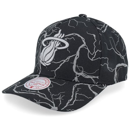 Mitchell & Ness - NBA Noir adjustable Casquette - Miami Heat Stormstrike Pro Black A-frame Adjustable @ Hatstore