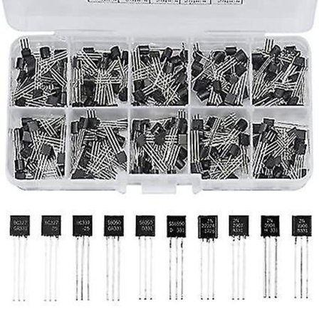 250 stk Transistorer 10 Typer PNP NPN A1015 BC327 2N3906 2N2222