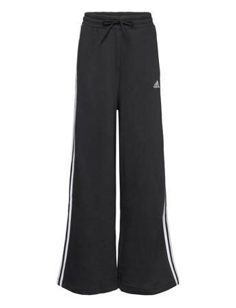 Essentials 3-Stripes Fleece Wide Pant Bottoms Trousers Flared Black Adidas Sportswear