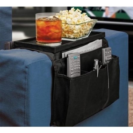 IC 6 Fickor TV-Fjärrkontroll Organizer, Hemma Soffa Konsol Vikbart Bord Slipcover Draperier Över Arm Caddy Hållare Skrivbordsstol Armstöd Snacks