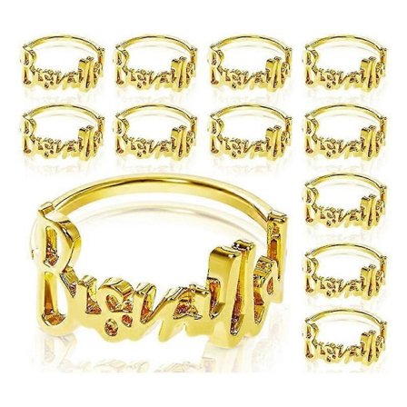 12 st Bismillah Metall Servettringar Bokstav Metall Servettring Set, Bokstav Servettringar Set för Ramada