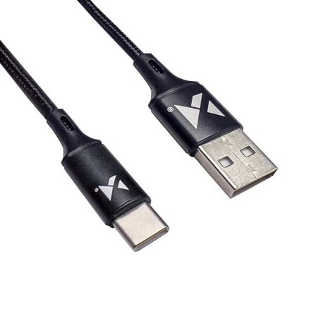 Wozinsky kaapeli USB - USB Type C 2,4A 2m musta(WUC-C2B)
