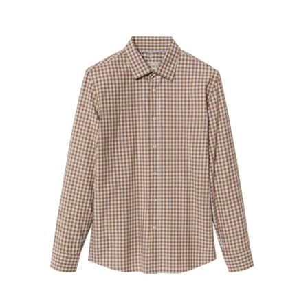 Mango Gingham check shirt Brun, Herre Skjorter