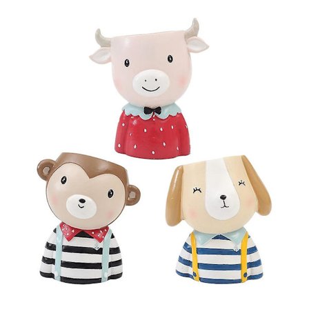 3 st Söta Djur Sukkulenter Planteringskruka Bonsai Kruka Blomkruka Kontor Hem Dekoration