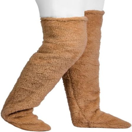 Termiske fleece sokker til kvinder - brune, benvarmere, søde plys B