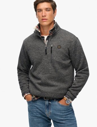 Superdry Storm Fleece Half Zip - Grey - M