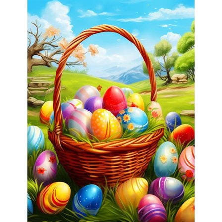 Æg Diamantmaleri til Voksne DIY Påske Diamantkunst Sæt Fuld Runde Bor Dot Maling med Korssting Kunst Sæt Hjem Vægdekoration Rumindretning