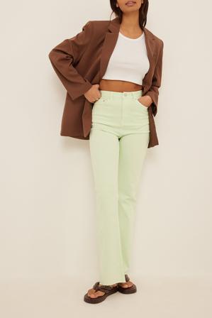 NA-KD Trend Jean taille haute avec coupe évasée - Jean taille haute - Vert - EU 34
