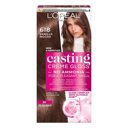 L'Oréal Paris Casting Crème Gloss Semipermanent Hårfarve 618 Vanilla Mocha, Hår, Hårfarve, Toningsfarve