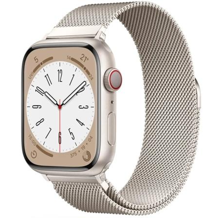 Milanese Loop-rem for Apple Watch-armbånd 44mm 40mm 45mm 49mm 41mm 38mm 42mm 44mm Armbånd iwatch Serie 9 3 6 5 SE 7 8 Ultra - starlight starlight 