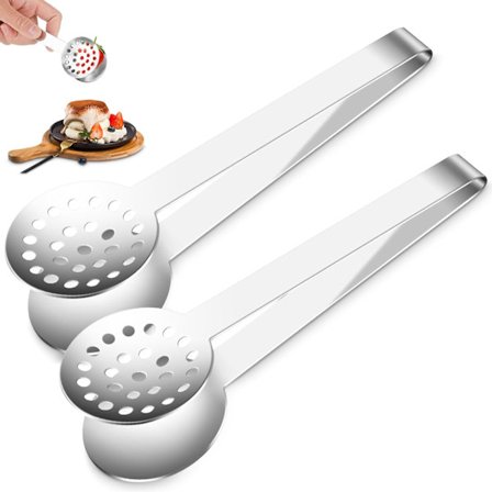 2 stk. te-klemmer i rustfrit stål, 15 cm skridsikre køkkentænger til køkkenbar madlavningsværktøjer