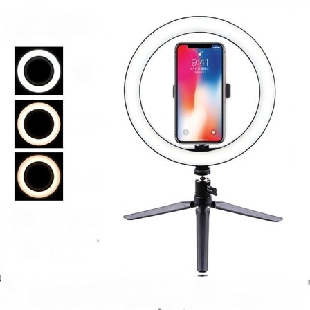 26cm LED Ring Light Makeup Ring Light til videostudie Makeup Justerbar 3 lystilstande Nem at bære og installere (FMY)