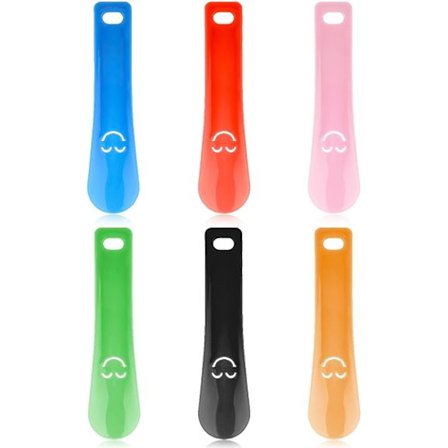 6 st Små Reseskohorn för Barn Mini Portabelt Skohorn 15cm 5.8 Tum Kort Skosked