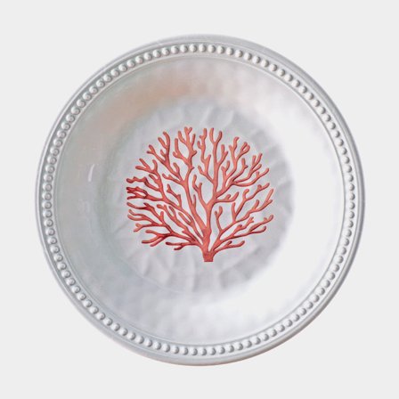 Piatti in melamina Marine Business Harmony Coral, bianco/arancione, 22 cm, confezione da 6
