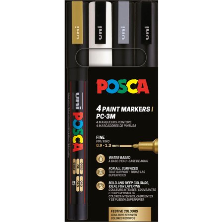 Posca PC-3M Metallic 4-set