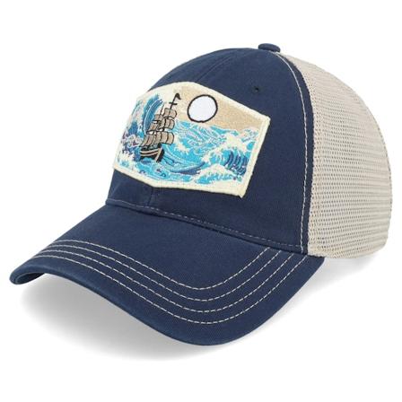 Wild Spirit - Sininen trucker Lippis - Big Boat & Waves Patch 111 Split Navy/Khaki Trucker @ Hatstore