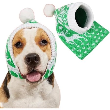 Julhatt Hundhattar Hatt för Liten Hund Vinter Varm Hatt Huvudbonad Party Mössa Gåva (Färg : B, Storlek : S)