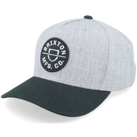 Brixton - Šedá adjustable Kšiltovka - Crest Heather Grey/Black Adjustable @ Hatstore
